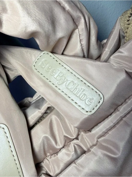 See by Chloe Satin Light Pink Tote Bag with Star Charm and Crossbody strap. - Picture 3 of 17